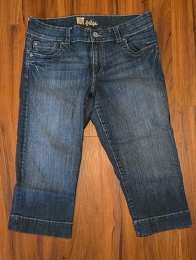 Kut from the Kloth Midrise Dark Blue Cropped Jeans